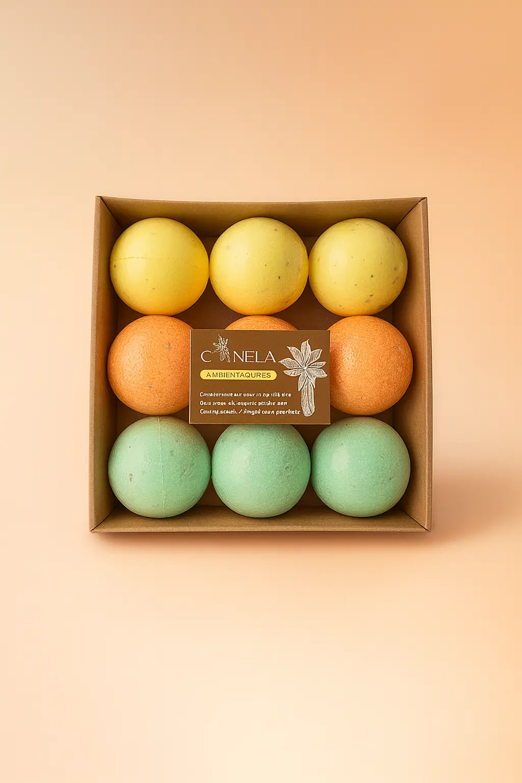 Caja con 9 bombas de baño